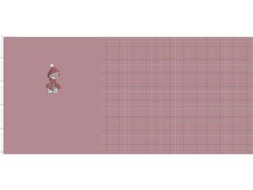 Baumwoll Jersey Panel ca. 65 cm Winterbär auf Rosa by emmapünktchen